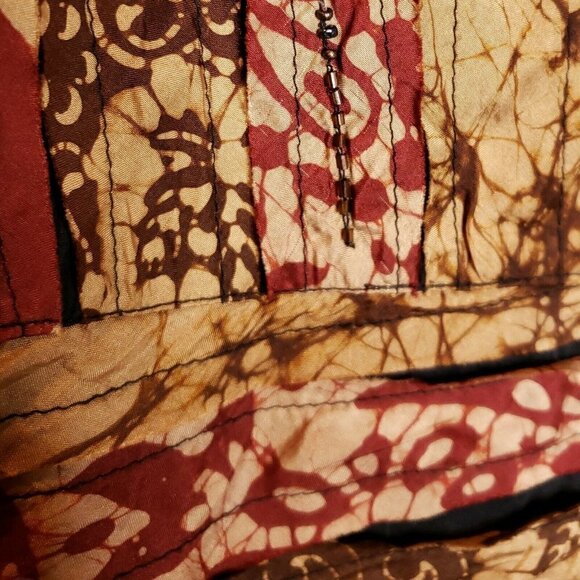 Chico's Womens Red Brown Silk Blend Vest XS - Picture 4 of 6